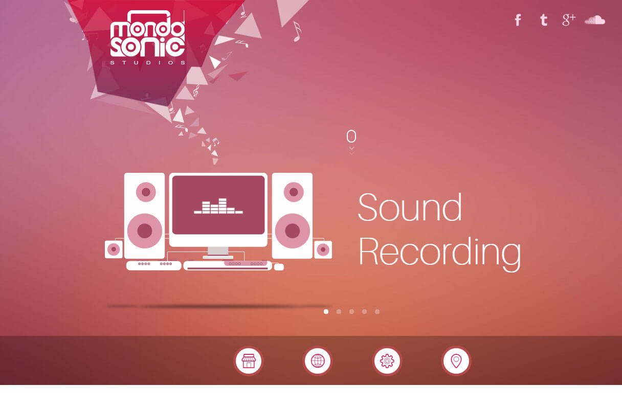 music studio website theme