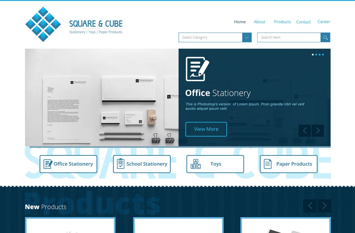 online stationery website theme